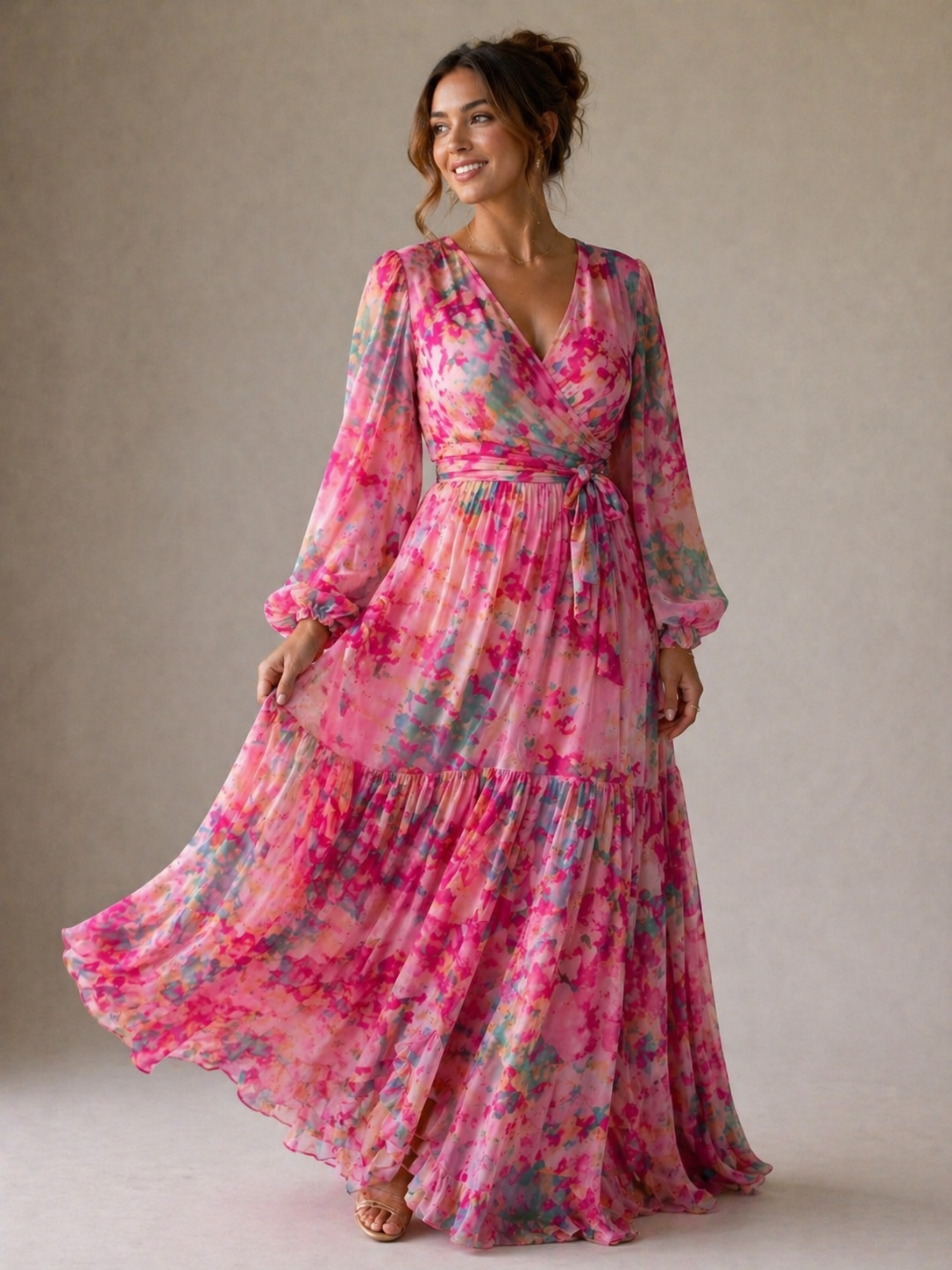 Olivia | Wrap Dress with Floral Print