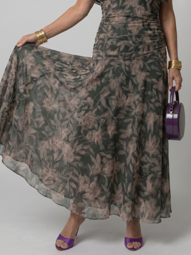 Jacqueline | Off Shoulder Flow Midi Dress