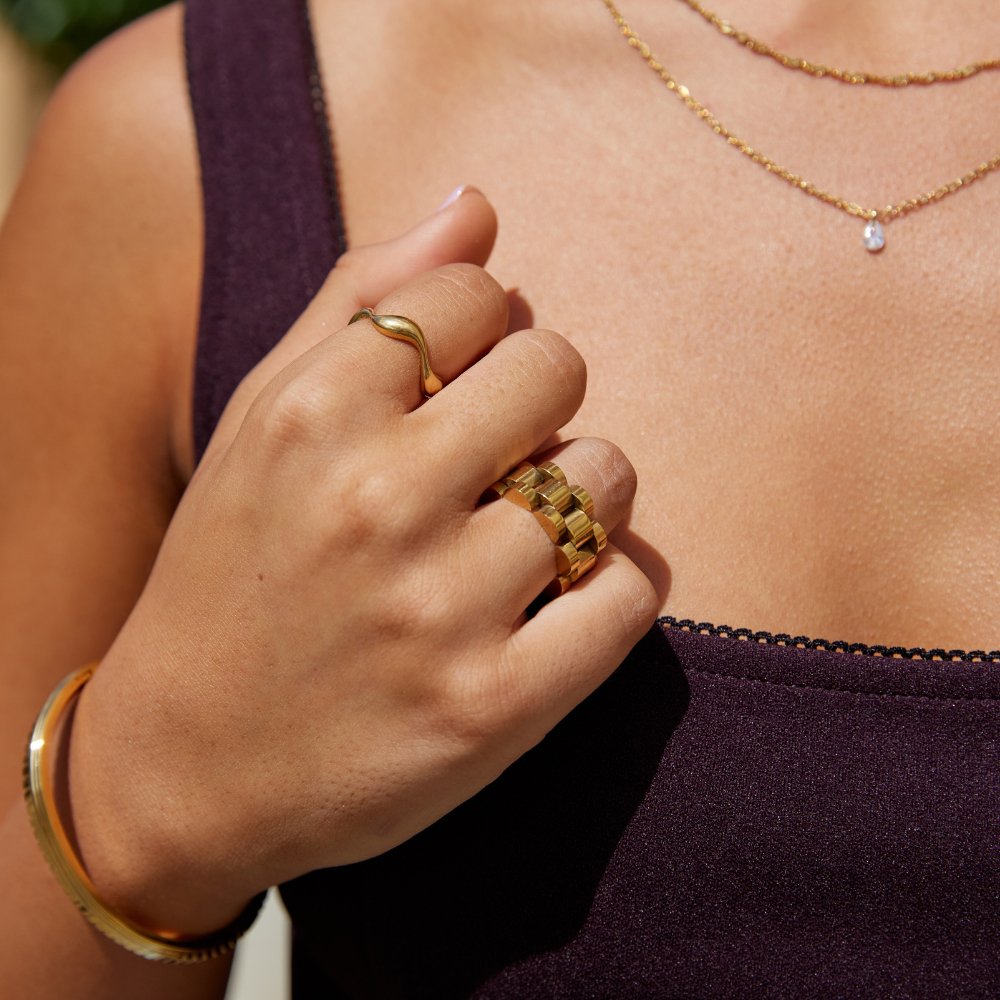 Sienna | Gold Wave Ring
