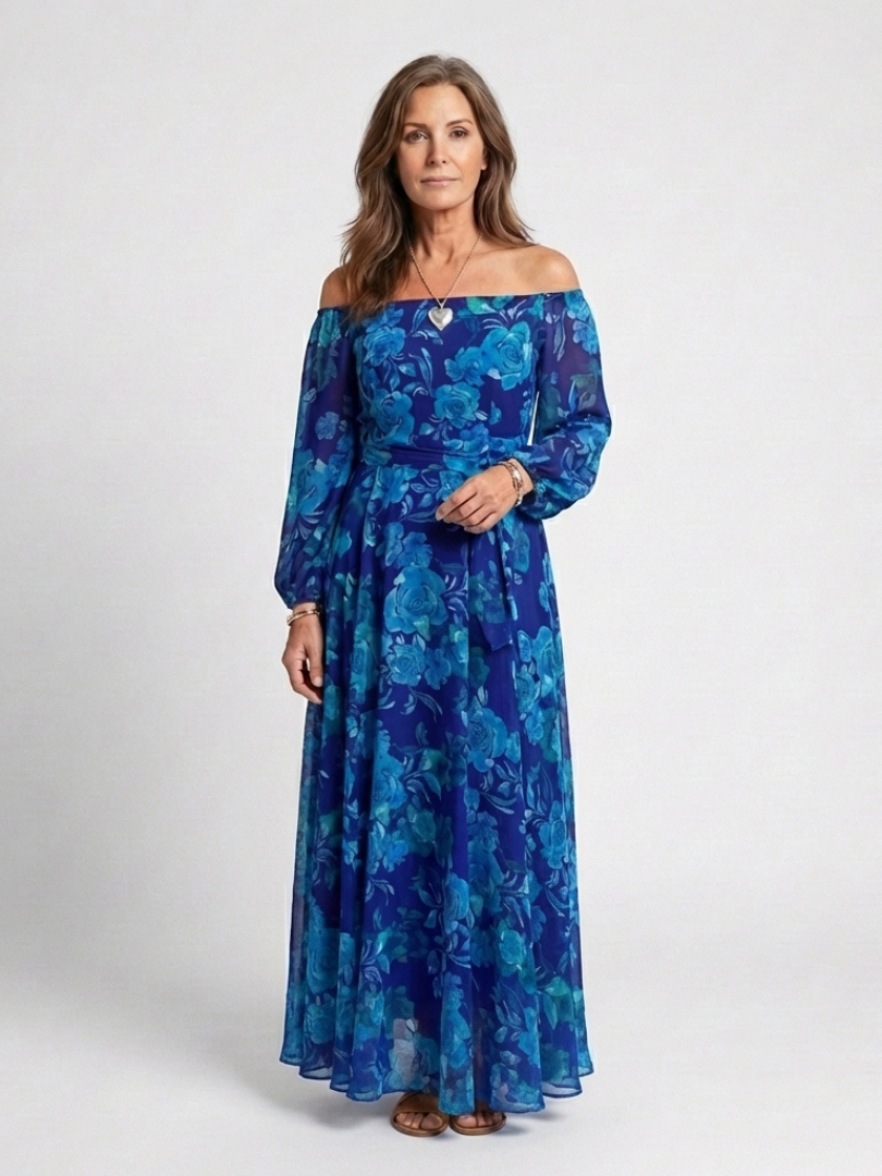 Natalie | Off Shoulder Floral Maxi Dress