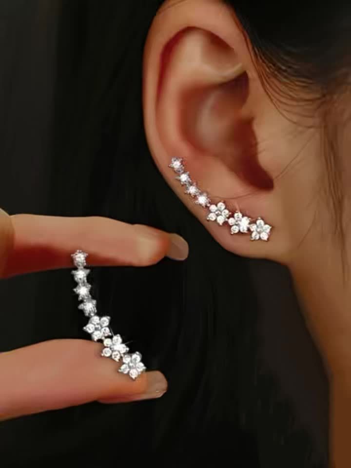 Rosalie | Floral Crystal Earrings