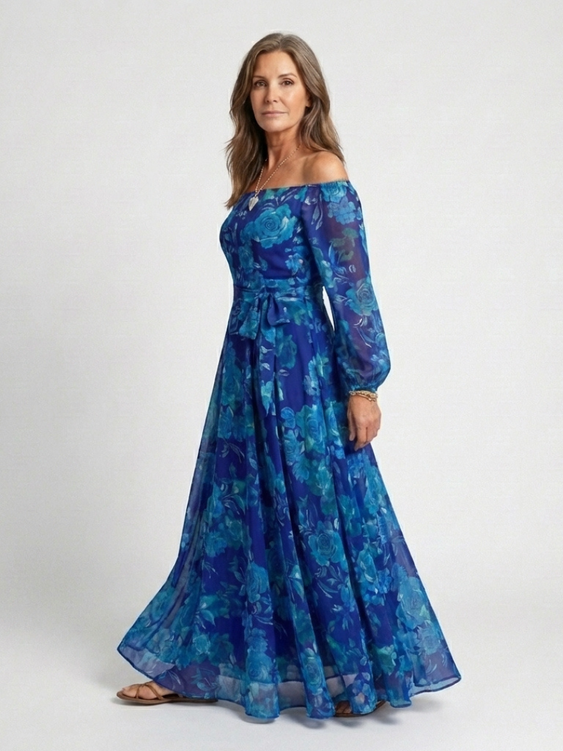 Natalie | Off Shoulder Floral Maxi Dress