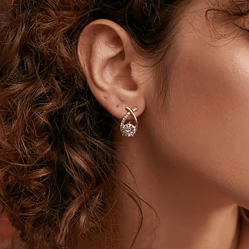 Clara | Golden Zirconia Earrings