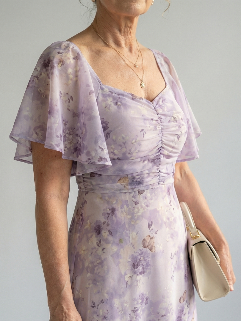 Vaelis |  Flutter Sleeve Midi Dress