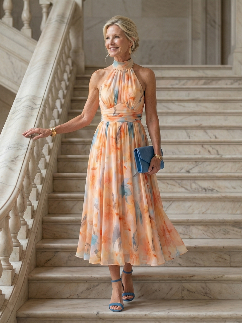 Jennifer | Soft Halter Midi Dress