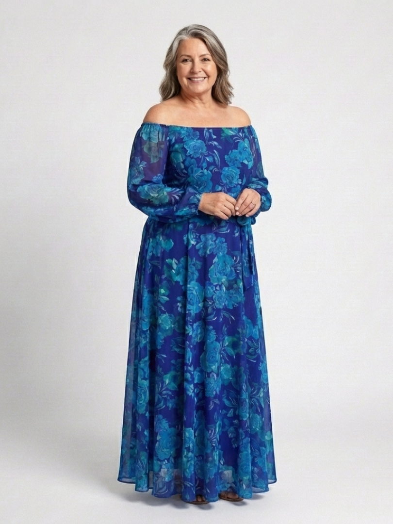 Natalie | Off Shoulder Floral Maxi Dress