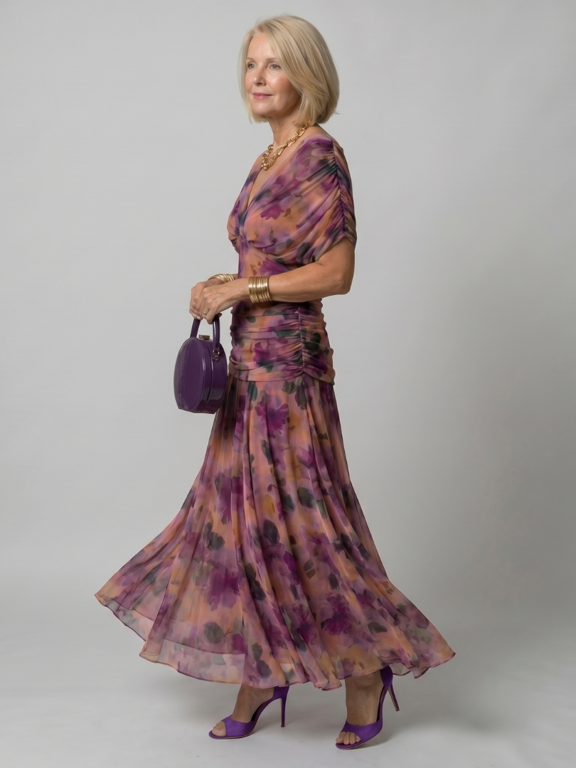 Jacqueline | Off Shoulder Flow Midi Dress