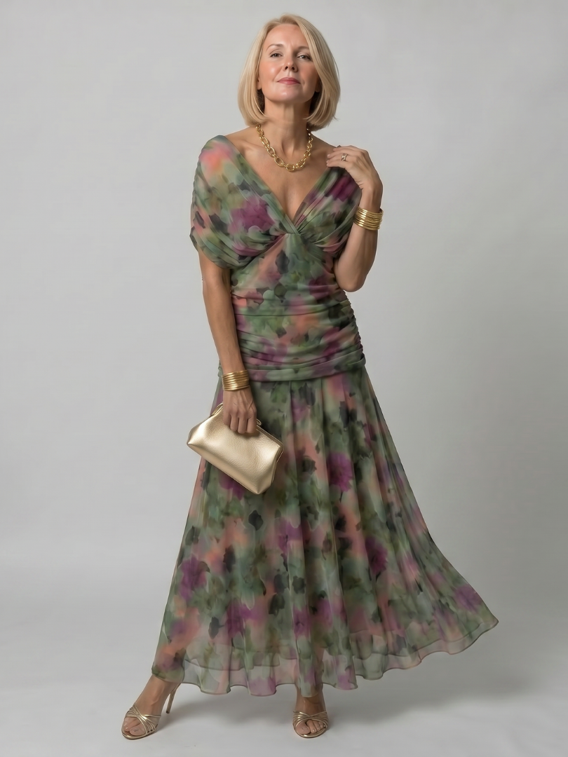 Jacqueline | Off Shoulder Flow Midi Dress