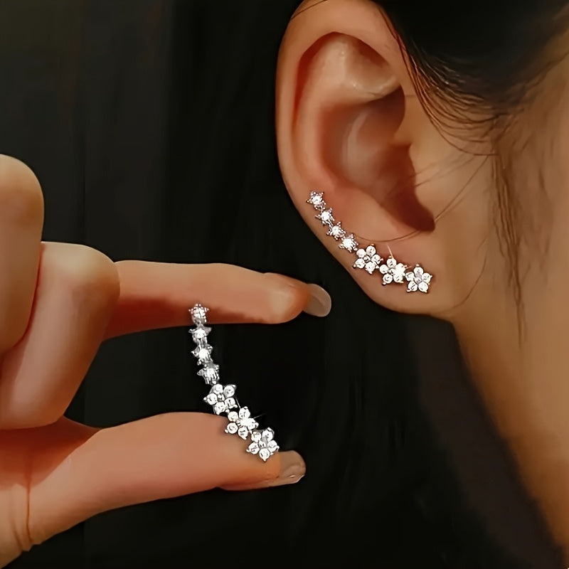 Rosalie | Floral Crystal Earrings