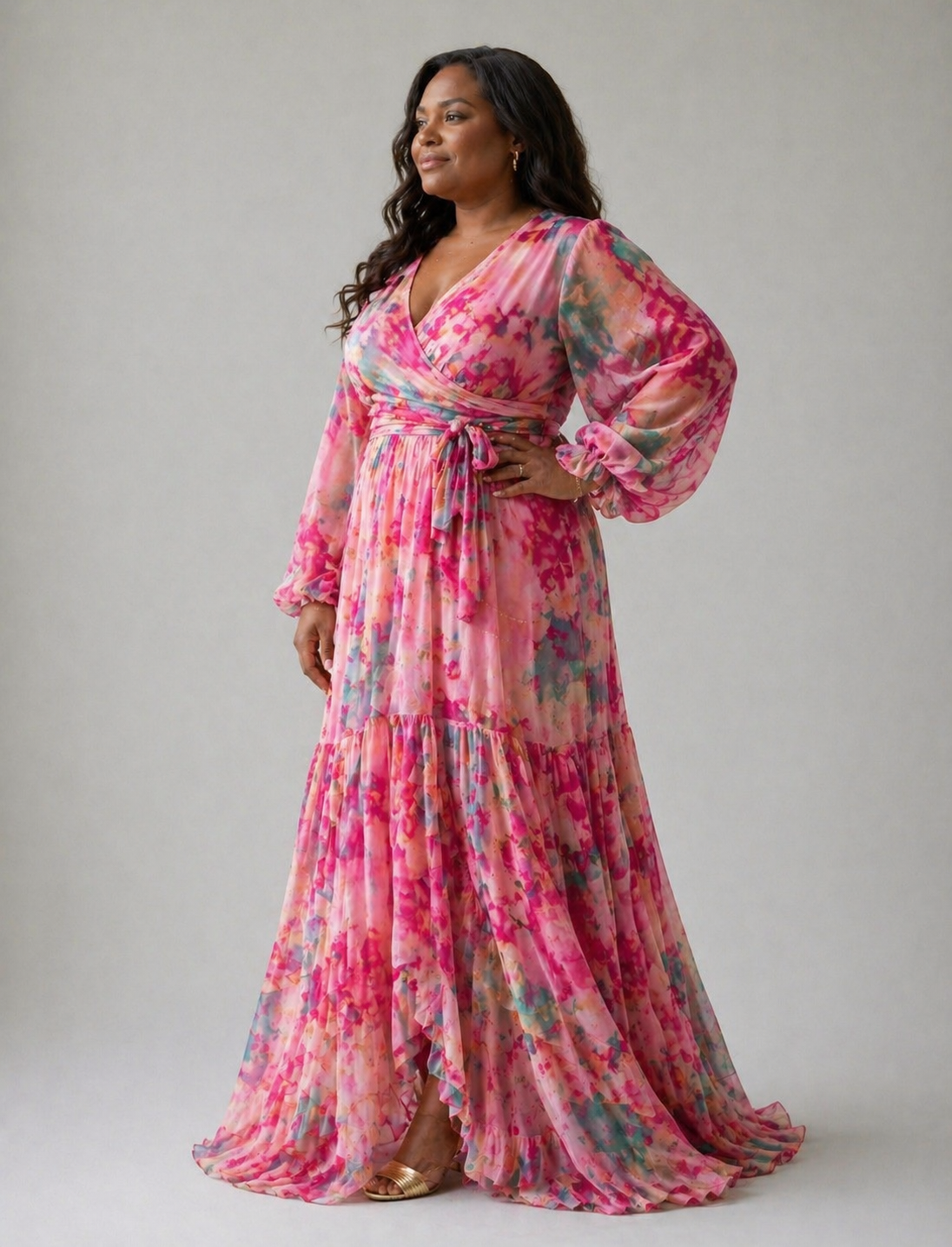 Olivia | Wrap Dress with Floral Print