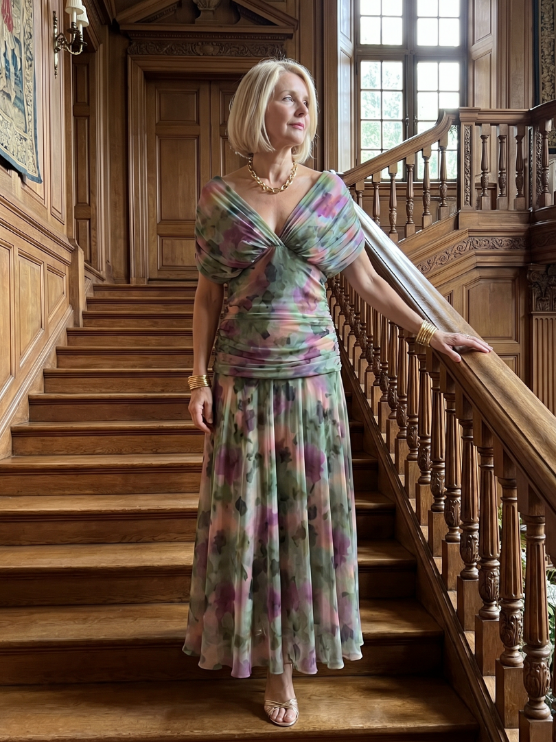 Jacqueline | Off Shoulder Flow Midi Dress