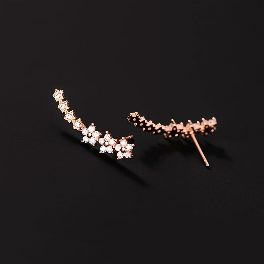 Rosalie | Floral Crystal Earrings