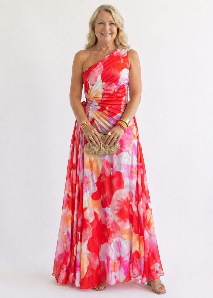 Kate | Pleated One-Shoulder Dress