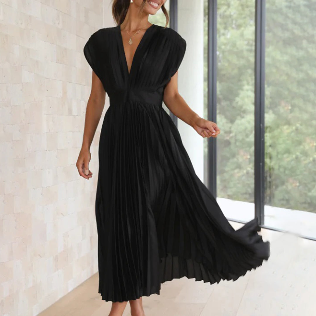 Claire | Timeless Pleated Midi Dress