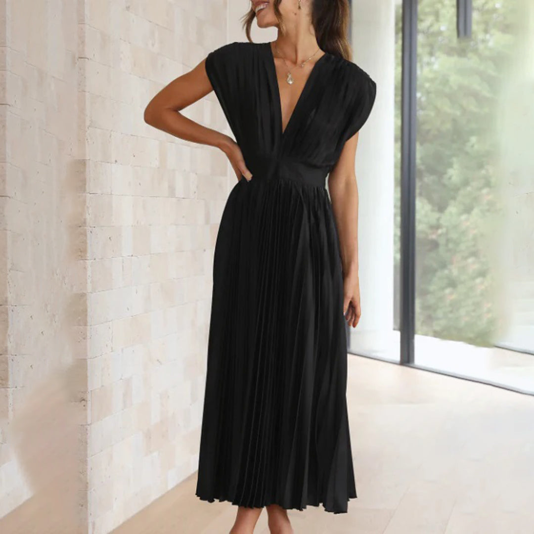 Claire | Timeless Pleated Midi Dress