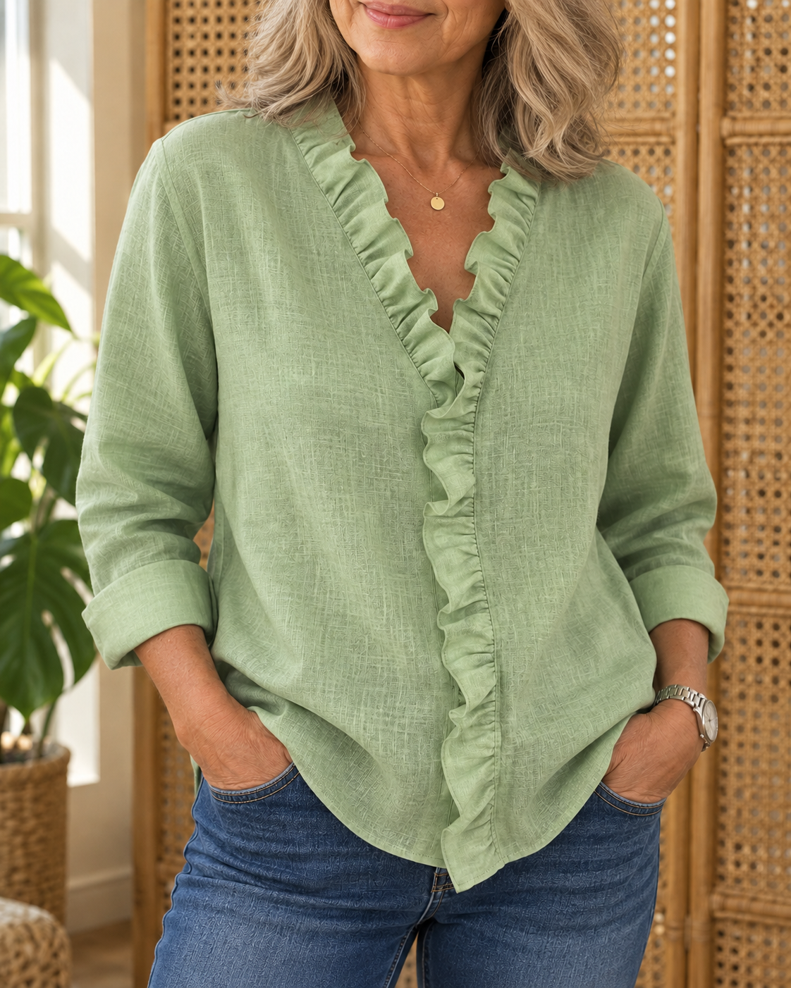 Solange | V-Neck Linen Top
