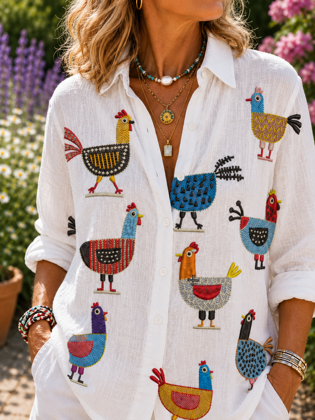 Ingrid | Playful Hen Blouse