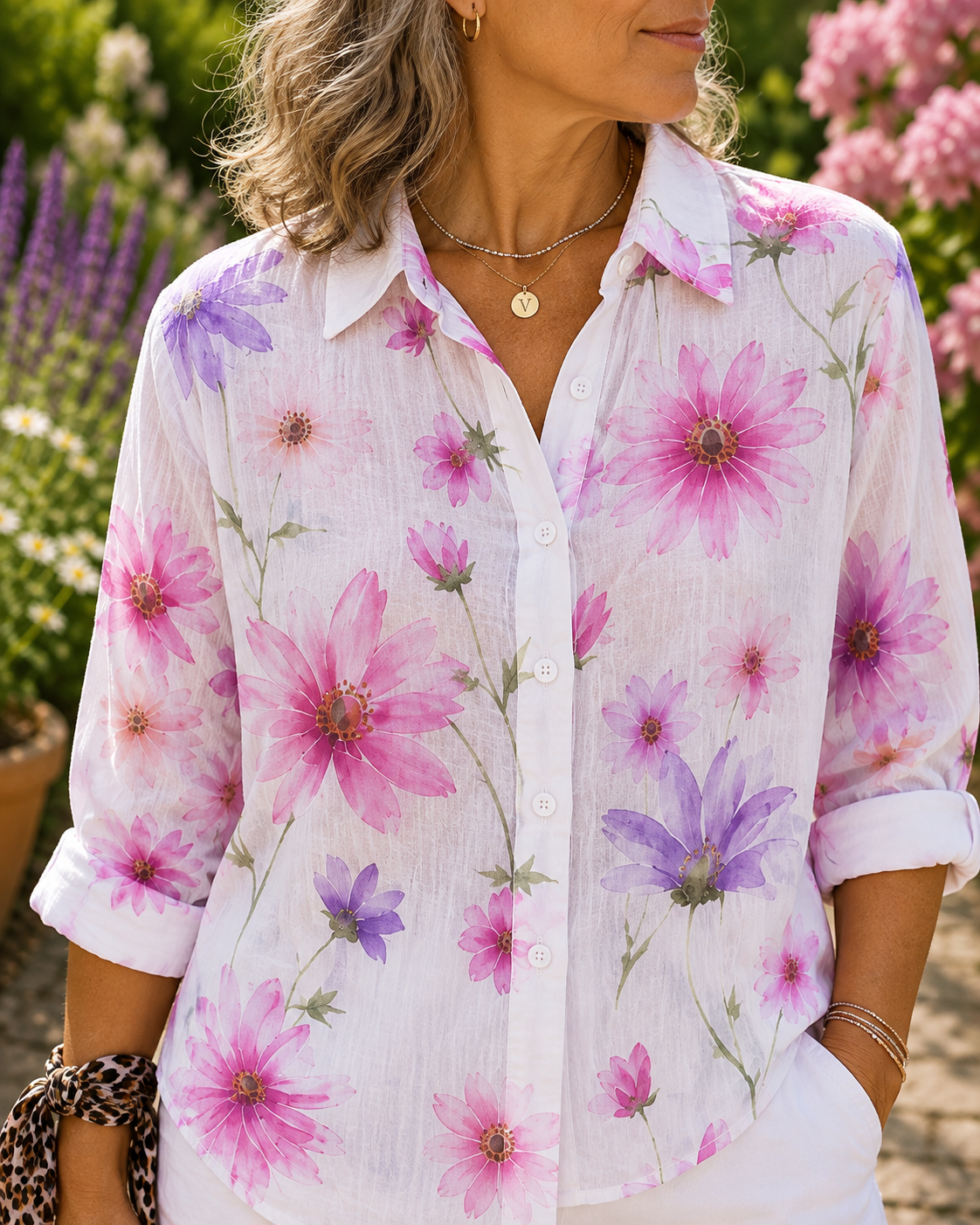 Alice | Vibrant Artistic Button-Up Blouse
