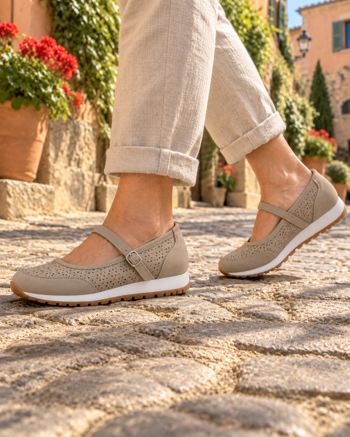 Willow | Perforated Cross-Strap Flat