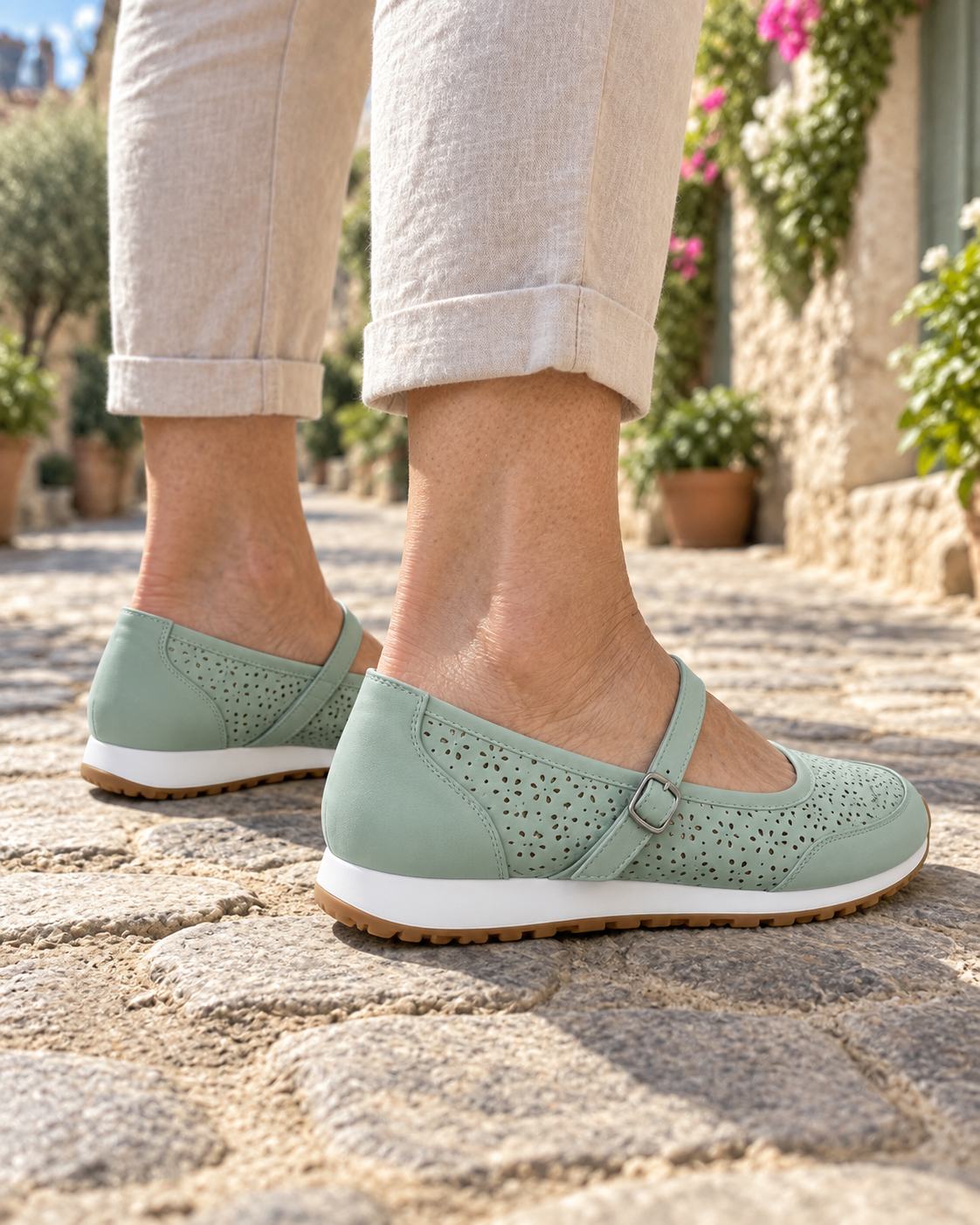 Willow | Perforated Cross-Strap Flat