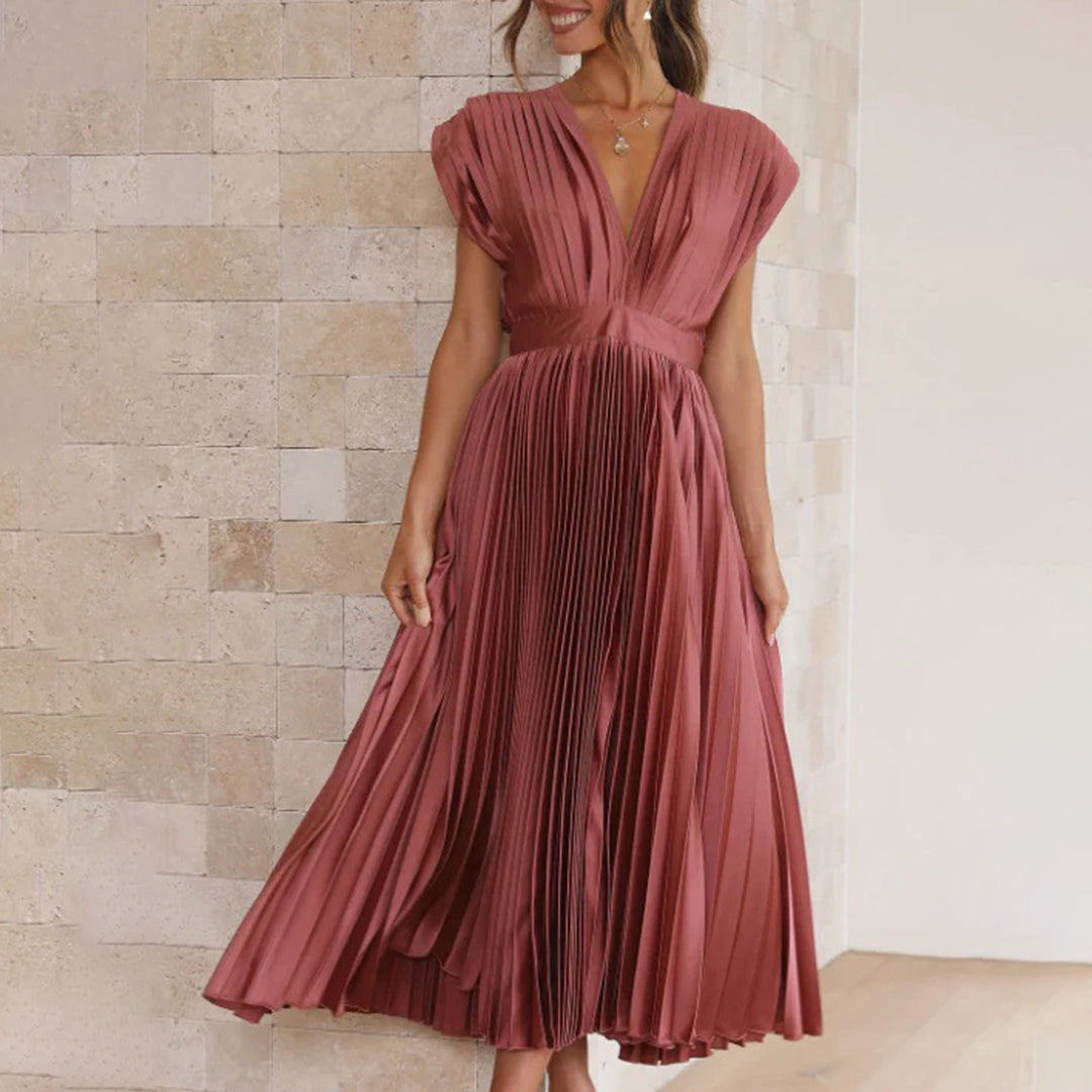 Claire | Timeless Pleated Midi Dress