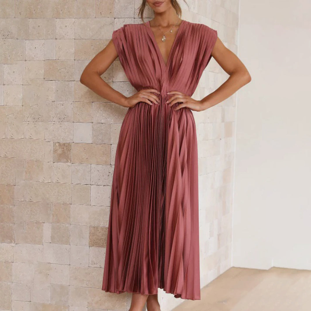 Claire | Timeless Pleated Midi Dress