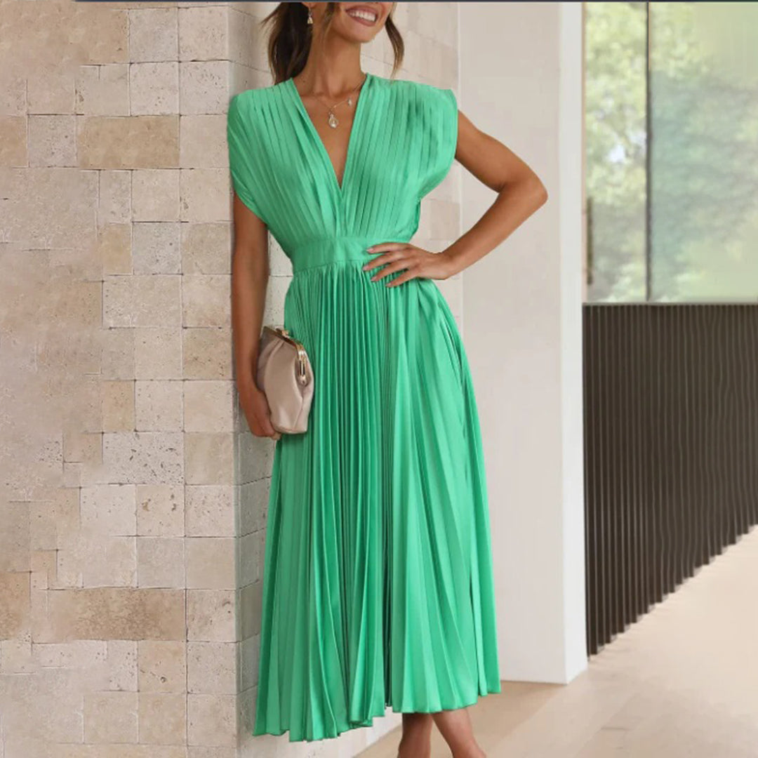 Claire | Timeless Pleated Midi Dress