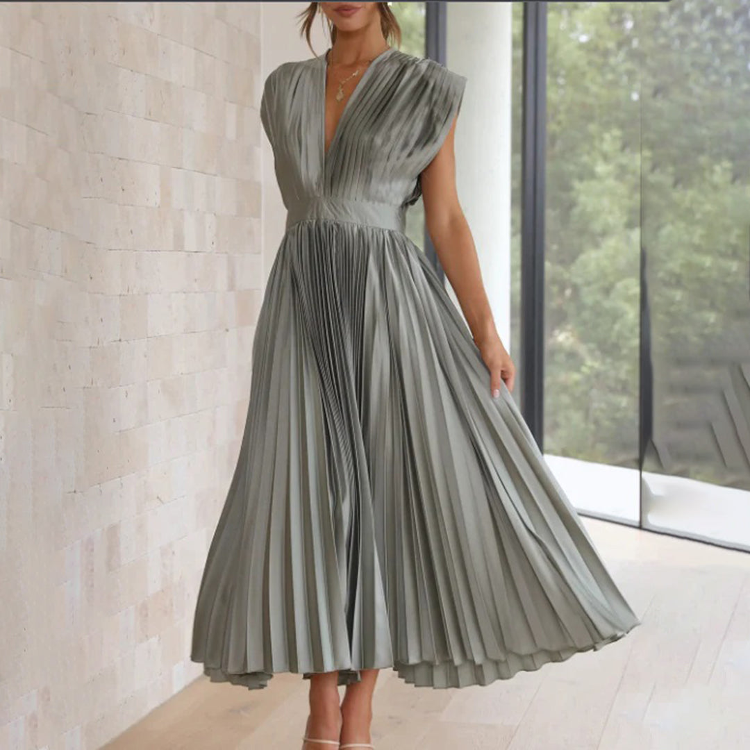 Claire | Timeless Pleated Midi Dress