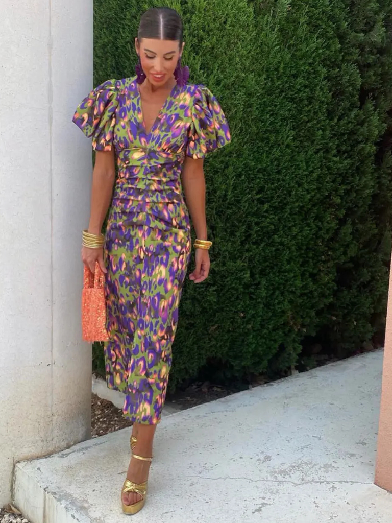 Hannah | Vivid Pleated Midi Dress