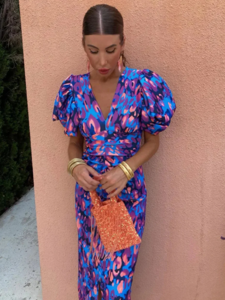 Hannah | Vivid Pleated Midi Dress