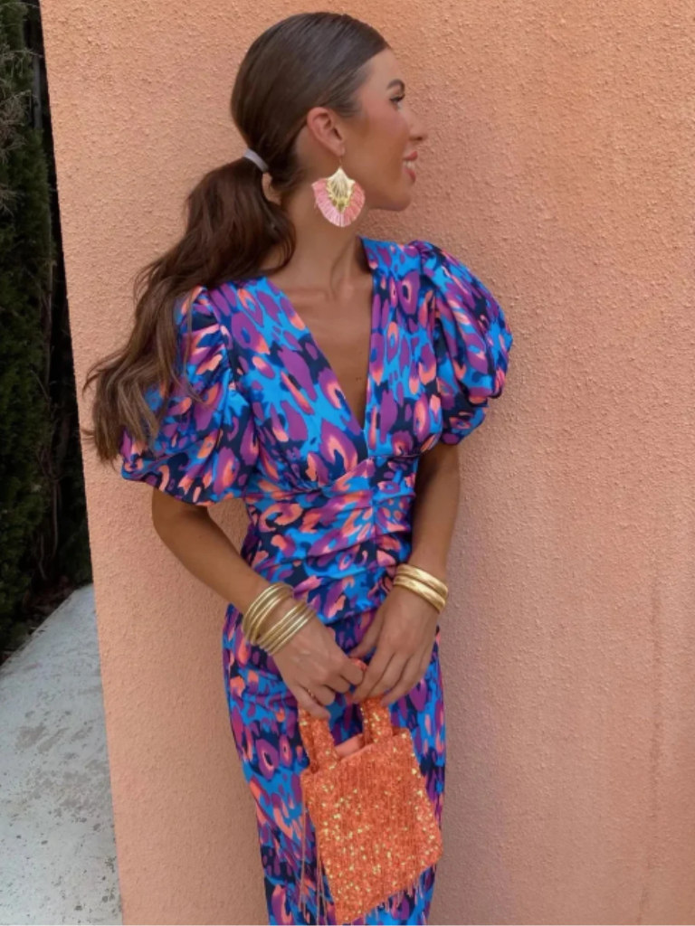 Hannah | Vivid Pleated Midi Dress