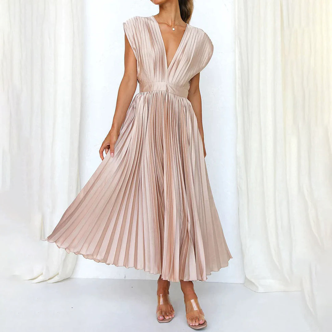 Claire | Timeless Pleated Midi Dress