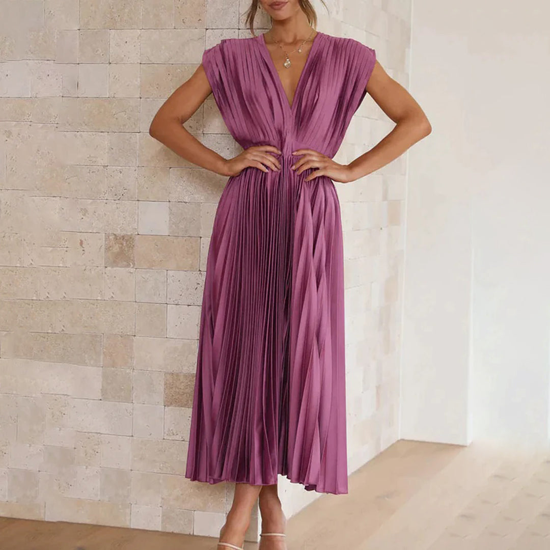 Claire | Timeless Pleated Midi Dress