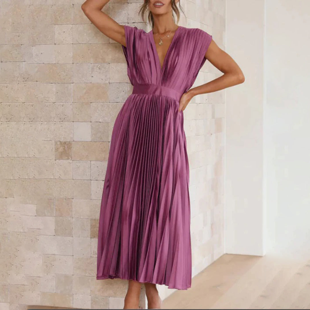 Claire | Timeless Pleated Midi Dress
