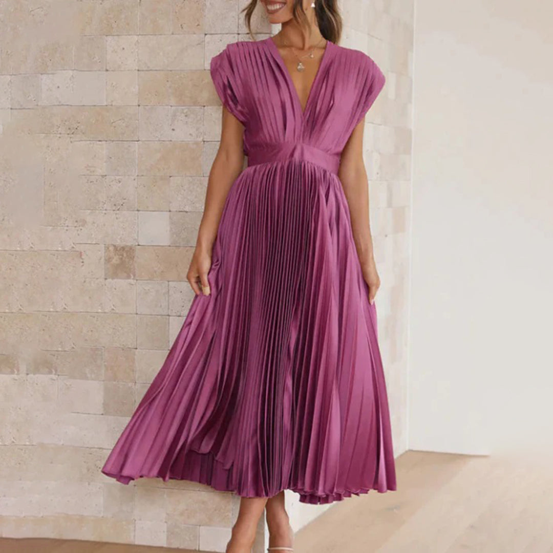 Claire | Timeless Pleated Midi Dress
