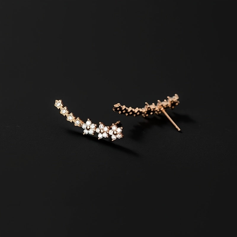 Rosalie | Floral Crystal Earrings