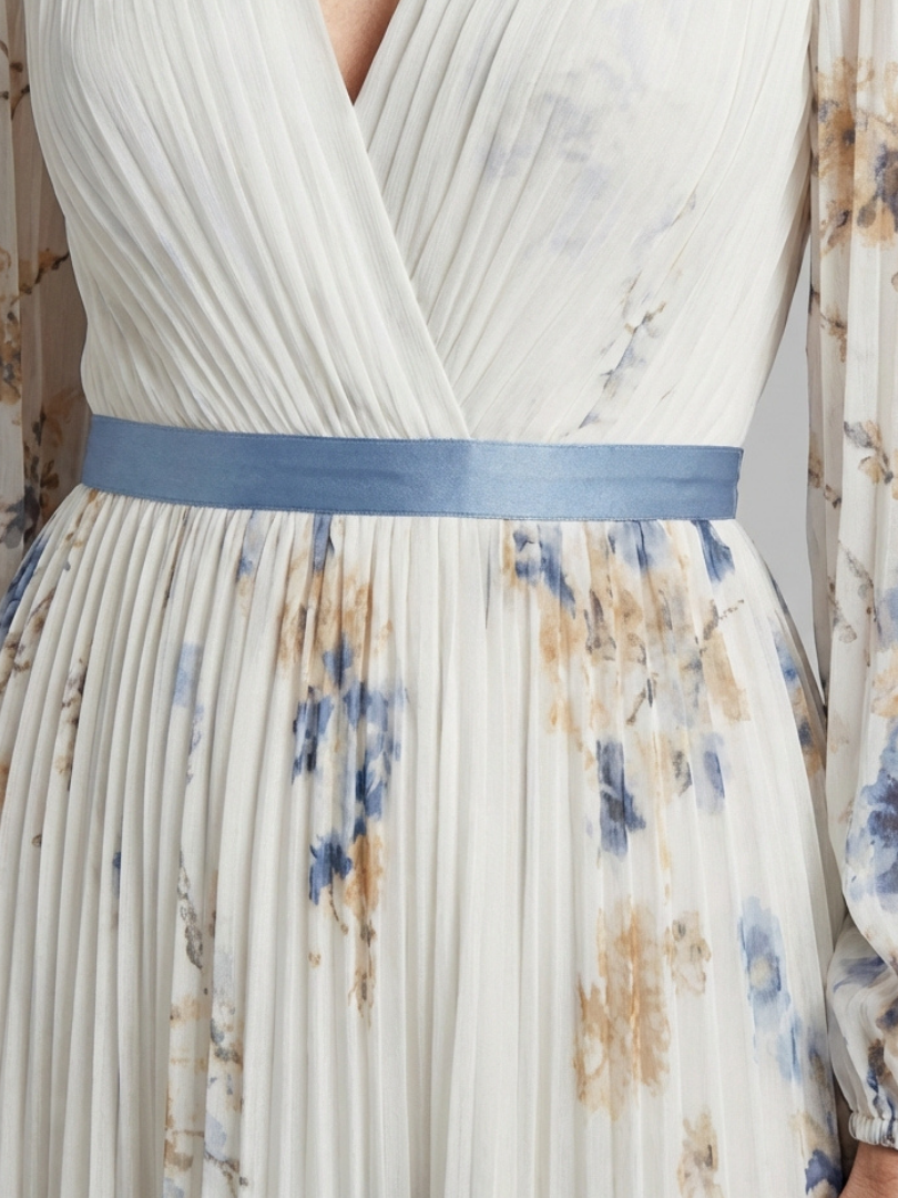 Felicity | Long Sleeve V Neck Floral Maxi Dress