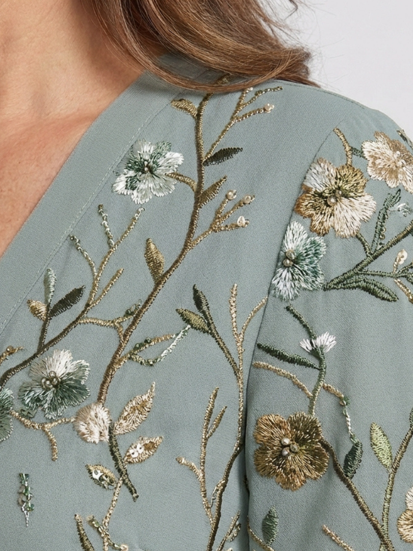 Diana | Floral V Neck Short Sleeve Maxi Dress