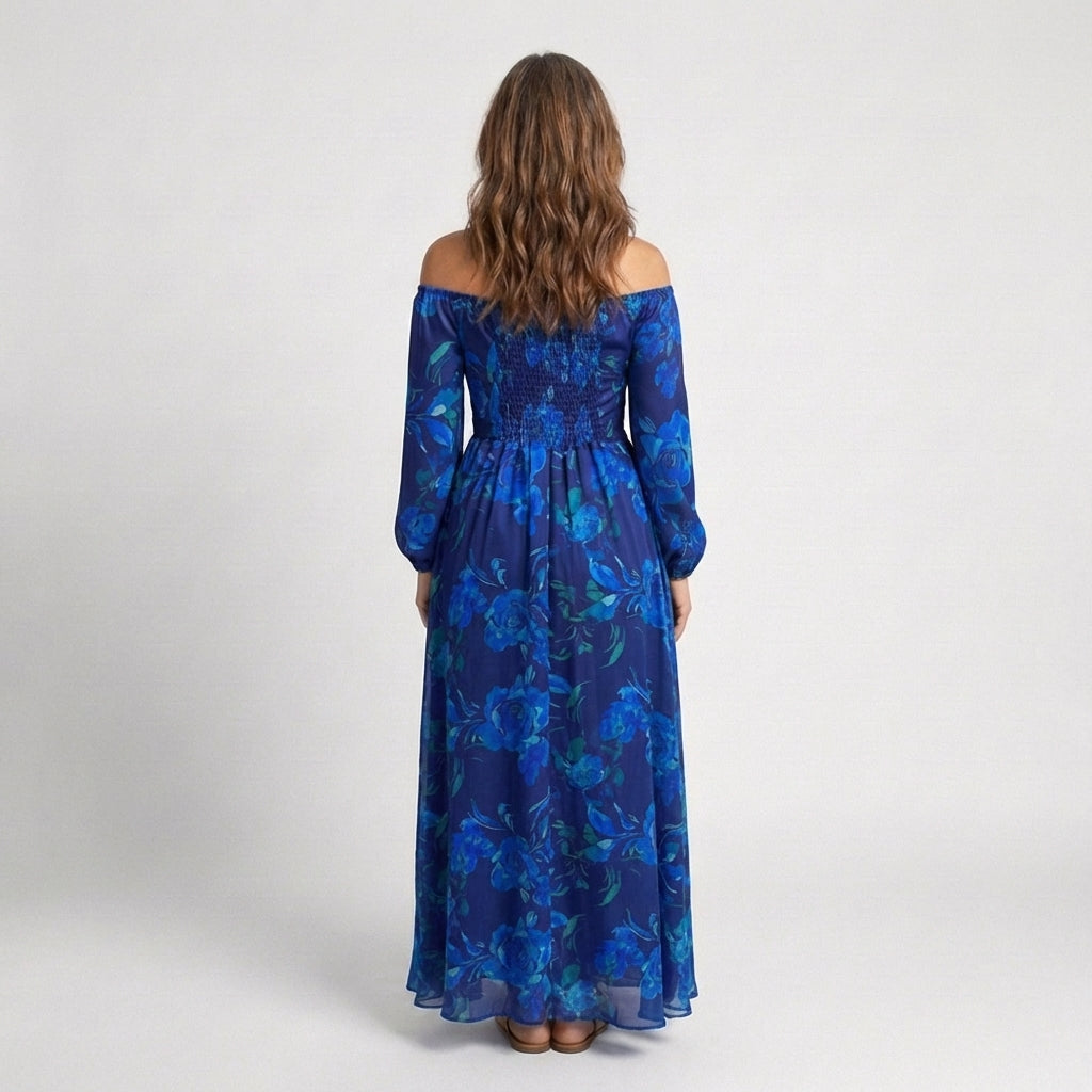 Natalie | Off Shoulder Floral Maxi Dress